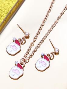 3pcs Christmas Santa Claus Decor Jewelry Set - Multicolor - View 6