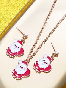 3pcs Christmas Santa Claus Decor Jewelry Set - Multicolor - View 7