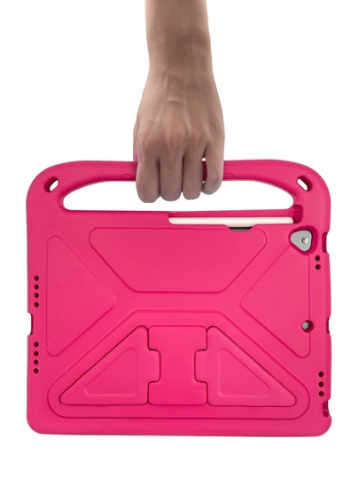 玫瑰紅色鑽石造型eva防護套,帶手柄,適用於保護ipad