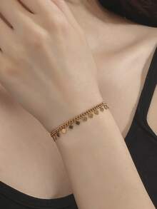 Square Charm Bracelet - Yellow Gold - View 2
