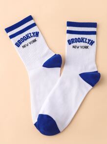 Letter Graphic Crew Socks - Multicolor - View 2