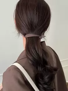 素色香蕉夾 - 咖啡 - 查看 1