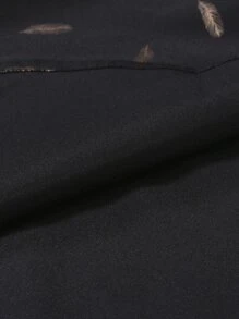 Manfinity Men Feather Print Button Up Shirt - Black - View 3