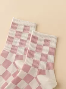 Plaid Pattern Crew Socks - Multicolor - View 3