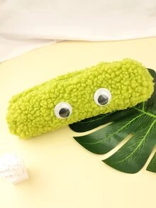 con dibujos animados con diseño de ojo de peluche Pluma Funda - Verde - Ver 1