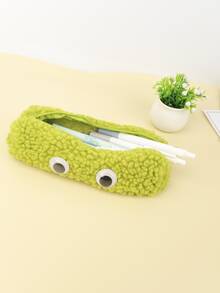 con dibujos animados con diseño de ojo de peluche Pluma Funda - Verde - Ver 3