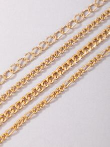 imoli 4入組極簡風格鏈式腳鏈 - 金黃色 - 查看 6