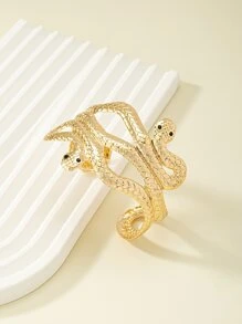 Pulsera abierta con diseño de serpiente - Amarillo Oro - Ver 2