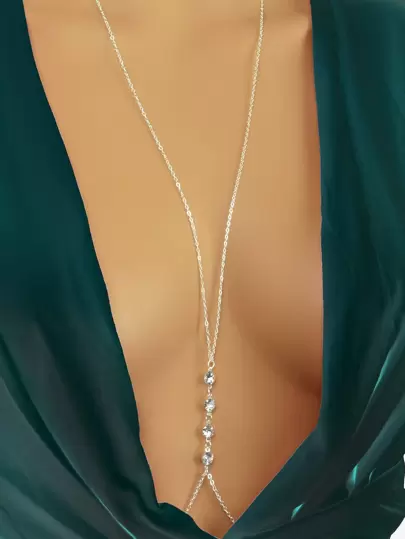 Rhinestone Decor Body Chain