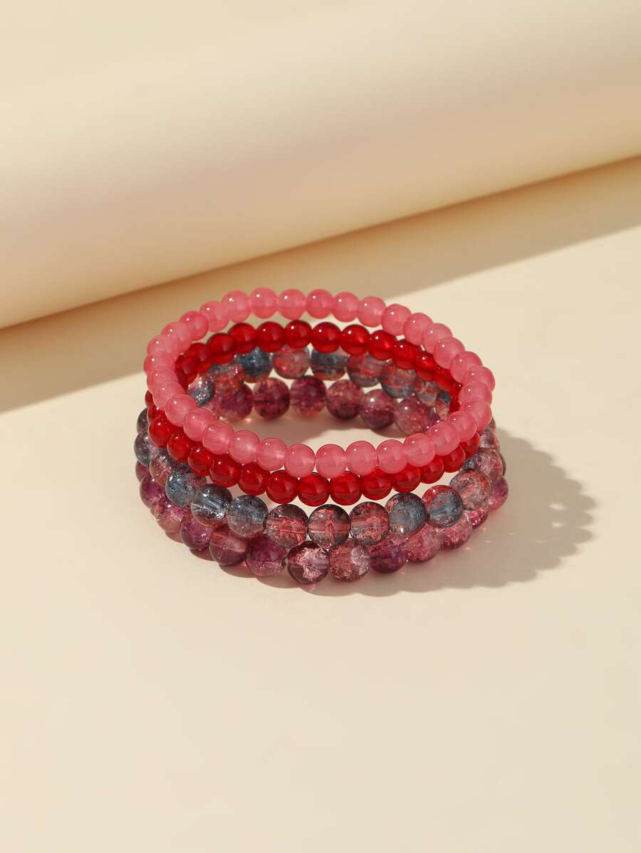 4 chiếc vòng tay đính cườm tối giản - Nhiều màu - Xem 1