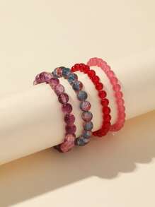 4 chiếc vòng tay đính cườm tối giản - Nhiều màu - Xem 4