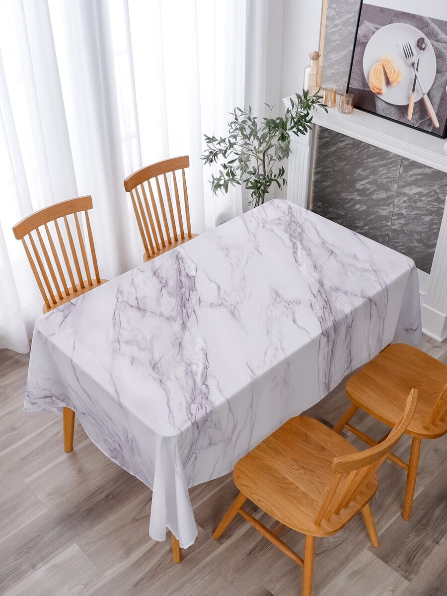 1 pieza Mantel con estampado de mármol - Multicolor - Ver 1
