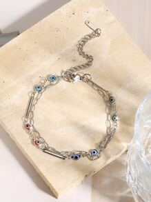 眼睛裝飾分層手鏈 - 彩色 - 查看 1