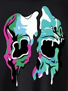 SHEIN EZwear Quần áo thể thao nữ Dây kéo Túi Đồ họa Giải trí - màu đen - Xem 6