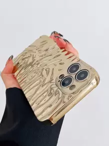 苹果 Y2k 纹理手机壳适用于 11、 13、 14 Pro Max 防水防震防摔防刮 - 金色 - 查看 2