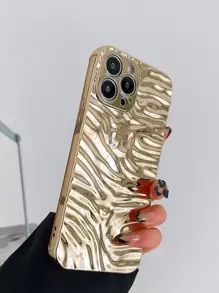 苹果 Y2k 纹理手机壳适用于 11、 13、 14 Pro Max 防水防震防摔防刮 - 金色 - 查看 3