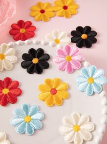 10pcs Flower Design Random Color Iron-on Patch - Multicolor - View 1