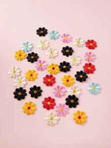10pcs Flower Design Random Color Iron-on Patch - Multicolor - View 3