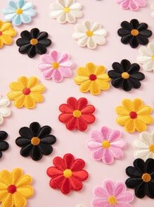 10pcs Flower Design Random Color Iron-on Patch - Multicolor - View 4