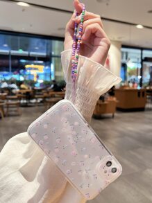 花朵與心形設計的透明手機殼,適用於蘋果iphone - 無色 - 查看 3