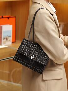 Túi vai Khối Màu Chuỗi Đúng mốt - Nhiều màu - Xem 4