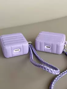 1个羽绒耳塞保护套，兼容 4 Pro、Pro 2、Pro 3、3、2，柔软纯色优质皮革 - 紫色 - 查看 3