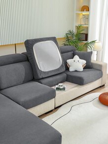 1 Ghế Sofa Co Giãn Bọc Ghế, Màu Xám Có Thể Tháo Rời Đệm Ghế, Chống Trầy Xước Ghế Sofa Đệm Cho Ghế Sofa Đệm Phòng Khách - Màu xám đen - Xem 5