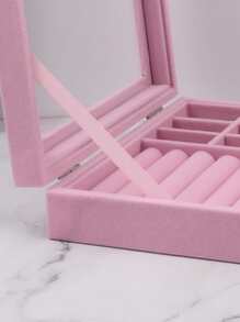 1pc Clear Jewelry Storage Box - Pink - View 5