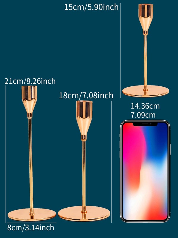 3pcs Metal Candle Holder SHEIN USA