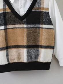 SHEIN 年輕男孩格紋2合1襯衫 - 彩色 - 查看 5