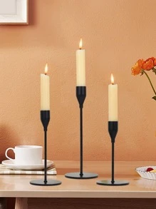 3pcs Iron Candle Holder - Black - View 5