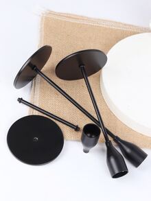 3pcs Iron Candle Holder - Black - View 4