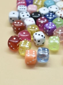 Yiwu Qiyou Accessories Co., LTD 30pcs/Pack Mixed Color 9mm Acrylic Dice Beads, Acrylic Beads For Necklace Making - Multicolor - View 4