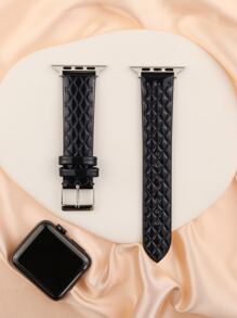 PU皮革錶帶適用於Apple Watch - 黑色 - 查看 3