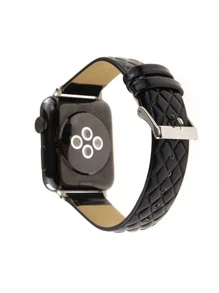 PU皮革錶帶適用於Apple Watch - 黑色 - 查看 2