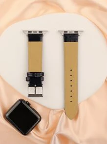 PU皮革錶帶適用於Apple Watch - 黑色 - 查看 4