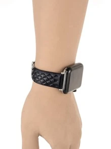 PU皮革錶帶適用於Apple Watch - 黑色 - 查看 5