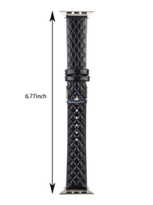 PU皮革錶帶適用於Apple Watch - 黑色 - 查看 6