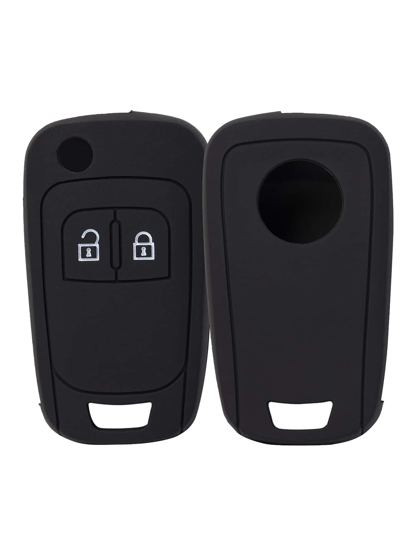 1pc Car Key Case Compatible With OPEL, Key Fob Cover - Black - View 1
