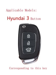 1pc Car Key Case Compatible With Hyundai, Key Fob Cover - Black - View 3