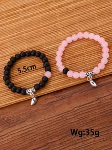 2 piezas Pulsera con cuenta magnético