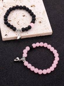 2 piezas Pulsera con cuenta magnético