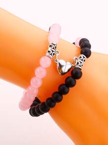 2 piezas Pulsera con cuenta magnético