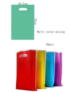 30入組素色塑膠禮品袋 - 彩色 - 查看 3