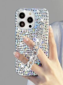 With Phone Charm Y2k Crocodile Print Phone Case With Hand Strap Compatible With IPhone15/15Plus/15Pro/15Promax,International Version, Not The Domestic Version - Multicolor - View 1