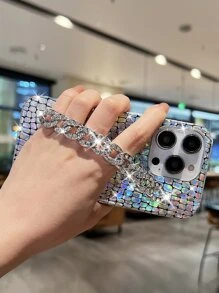 With Phone Charm Y2k Crocodile Print Phone Case With Hand Strap Compatible With IPhone15/15Plus/15Pro/15Promax,International Version, Not The Domestic Version - Multicolor - View 3