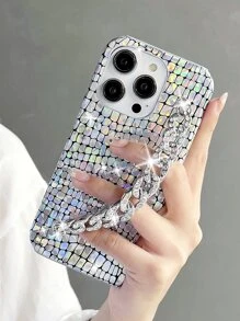 With Phone Charm Y2k Crocodile Print Phone Case With Hand Strap Compatible With IPhone15/15Plus/15Pro/15Promax,International Version, Not The Domestic Version - Multicolor - View 4