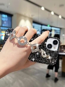 Vỏ điện thoại long lanh với dây đeo tay - màu đen - Xem 3