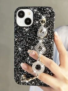 Vỏ điện thoại long lanh với dây đeo tay - màu đen - Xem 6