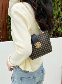 迷你滿版圖案旋鎖方包 - 彩色 - 查看 3